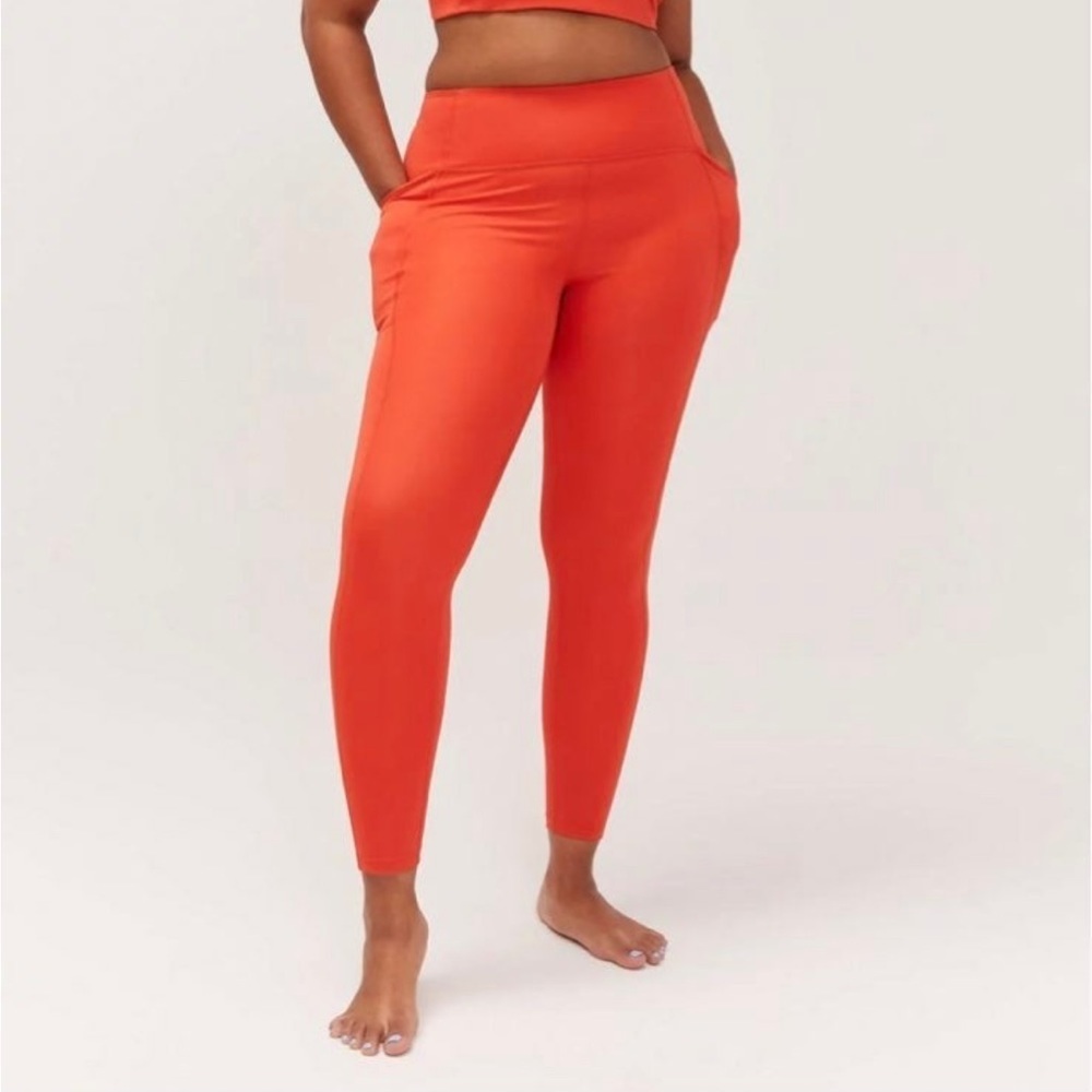 Girlfriend Collective Pocket Legging Tart Orange Color